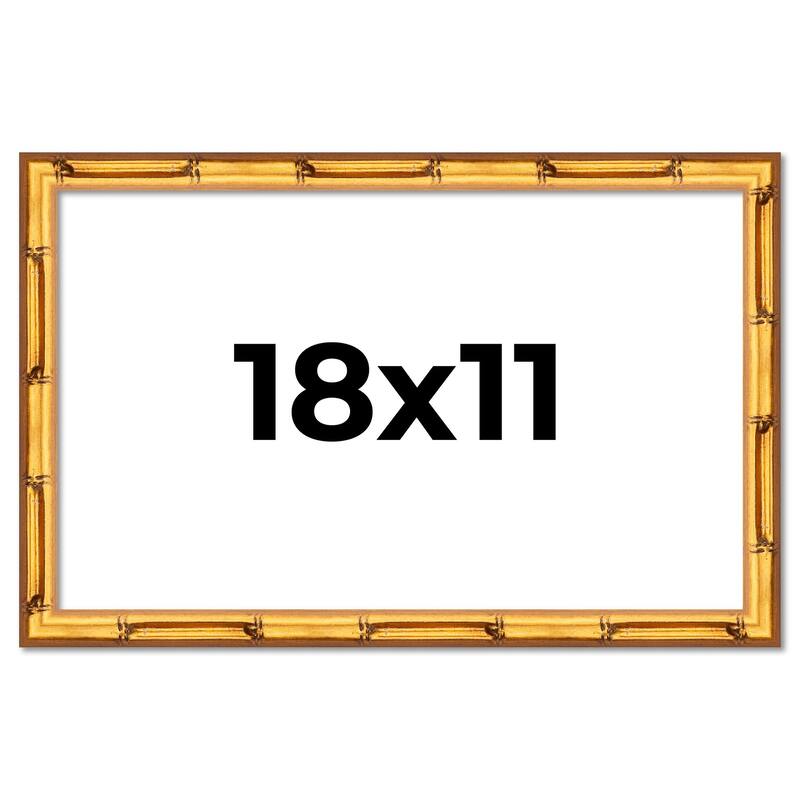 18x11 Frame Gold Bamboo Picture Frame Modern Photo Frame Includes UV Acrylic Shatter Guard Front Acid Free Foam Backing Board