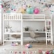 preview thumbnail 1 of 10, Twin L-Shaped Loft Bed with Desks White
