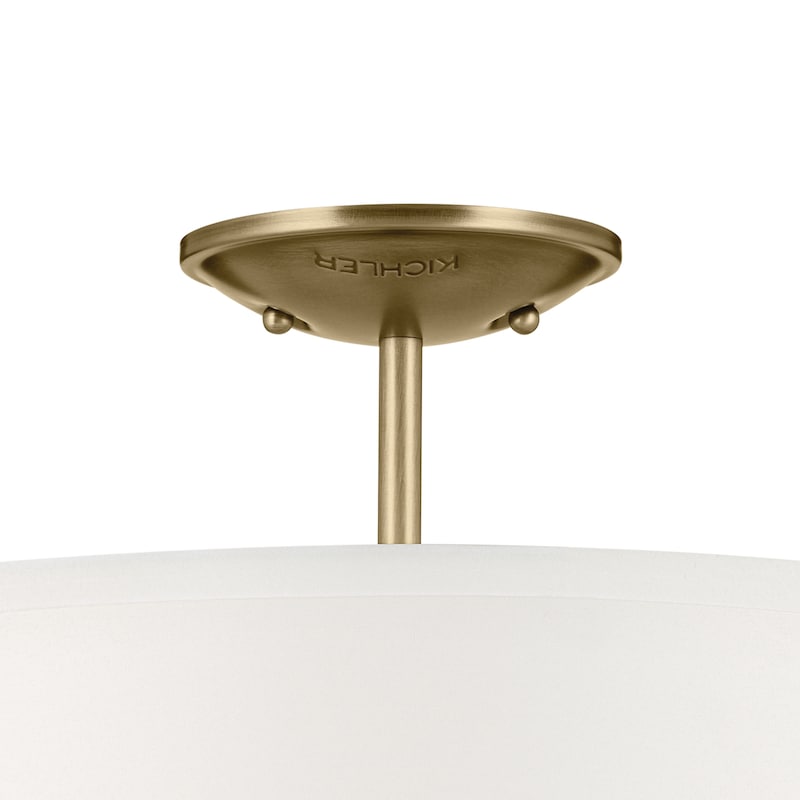 Kichler Lighting Shailene 18 in. 3-Light Natural Brass Round Semi-Flush Mount Light - 18 in