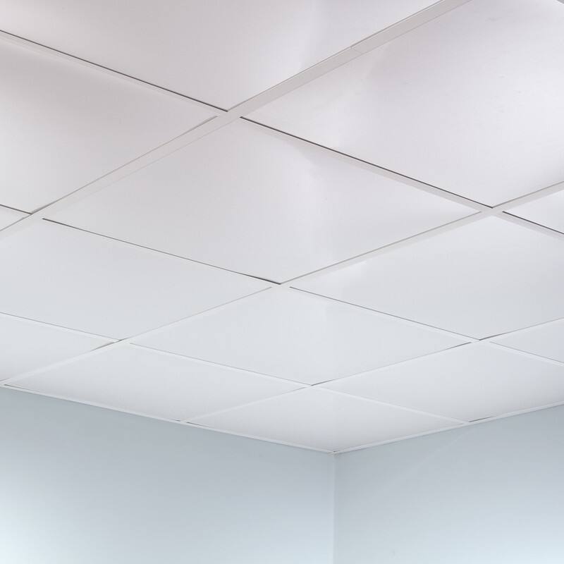 FASÄDE Flat Decorative Vinyl 2ft x 2ft Lay in Ceiling Panel in Matte White (5 Pack)