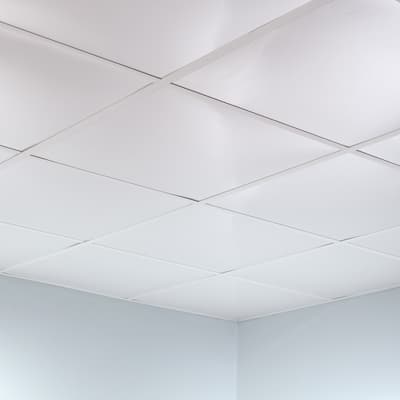 FASÄDE Flat Decorative Vinyl 2ft x 2ft Lay in Ceiling Panel in Matte White (5 Pack)