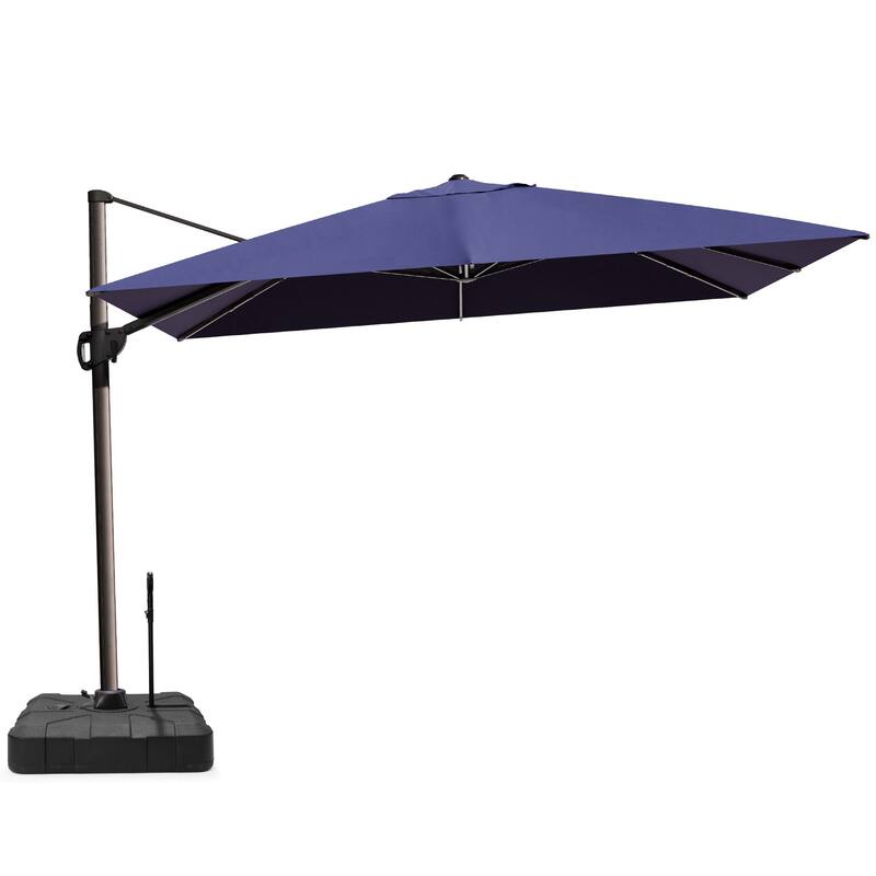 9 x 12 ft Outdoor Luxury Patio Cantilever Offset Umbrella with Base Stand