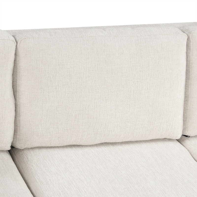 U-shaped Sectional Sofa Pull out Sofa Bed Chaise Lounge w/ USB Ports