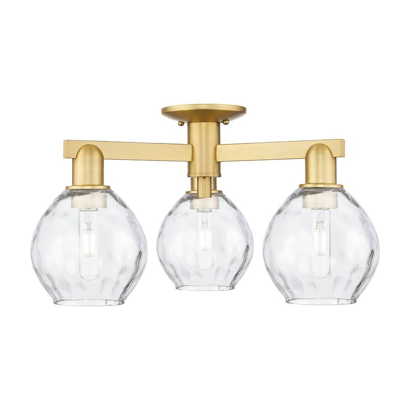 Innovations Lighting Endless Possibilities Arcadia - Waverly - 3 Light 24" Semi-Flush Mount - Clear/Satin Gold