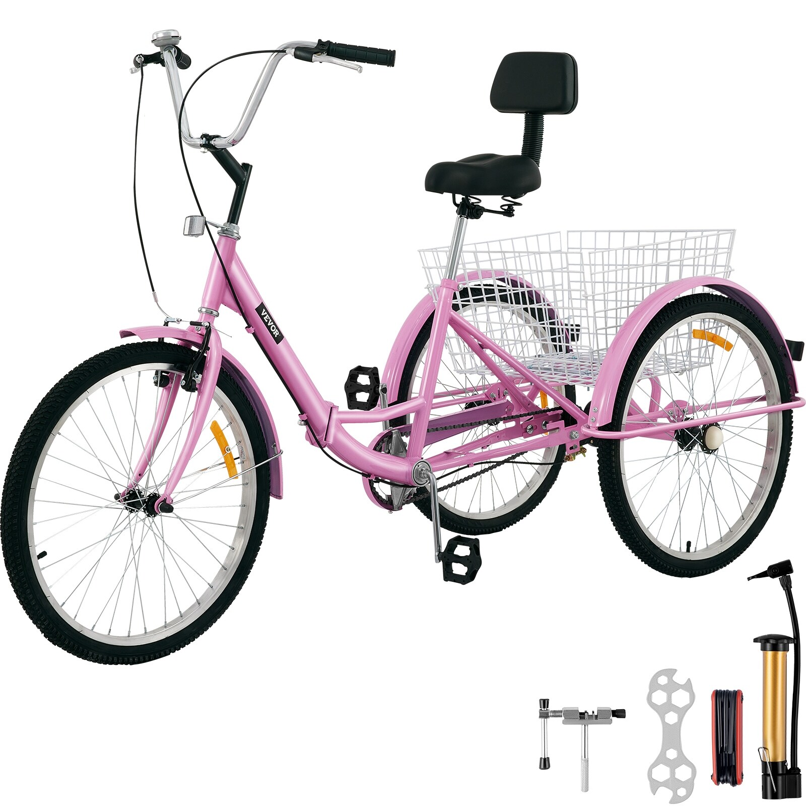 VEVOR Foldable Tricycle Adult 24 Wheels Adult Tricycle 1 Speed 3 Wheel Blue Bikes 69.7 x 30.7 On Sale Bed Bath Beyond 37838103