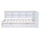 preview thumbnail 45 of 105, L-shape Daybed Wooden Sofa Bed Corner Bed with Bookcase Guardrail Built-in USB Charging Ports, Space-saving Bed