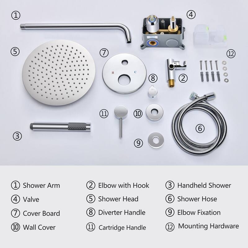 Eridanus 10 Inch Shower System Combo Set with and Handheld Shower Head - 10"
