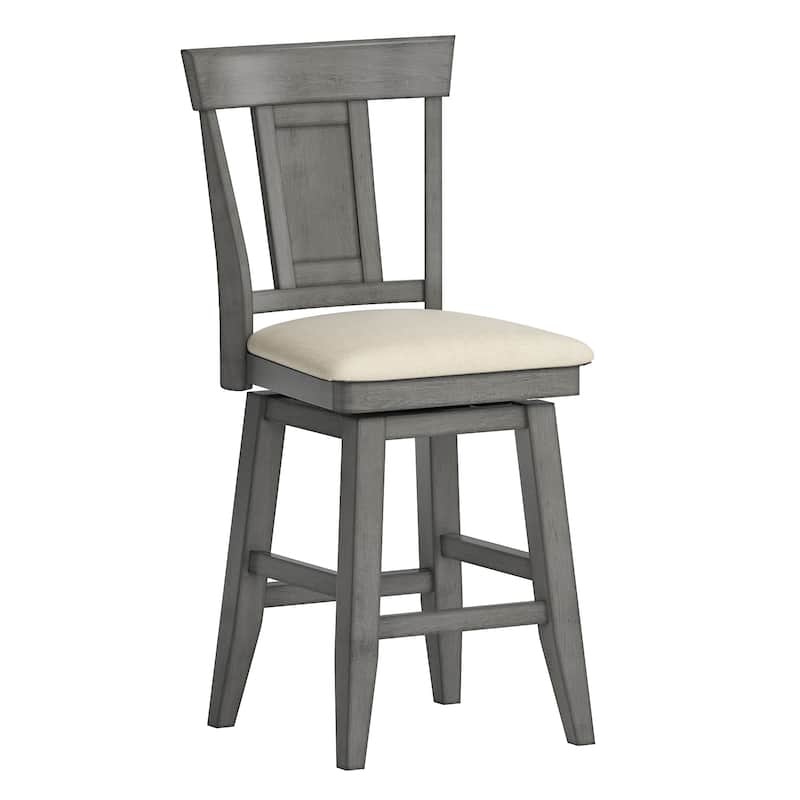 Eleanor Panel Back Wood Swivel Chair by iNSPIRE Q Classic - Counter Height - Antique Grey
