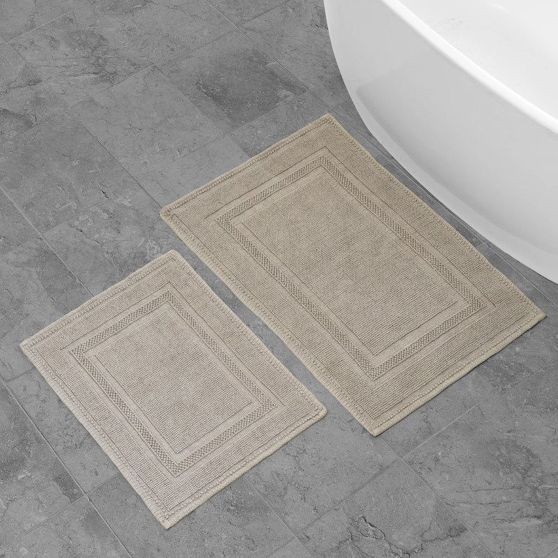 Jean Pierre Cotton Stonewash Racetrack 2-Piece Bath Rug Set
