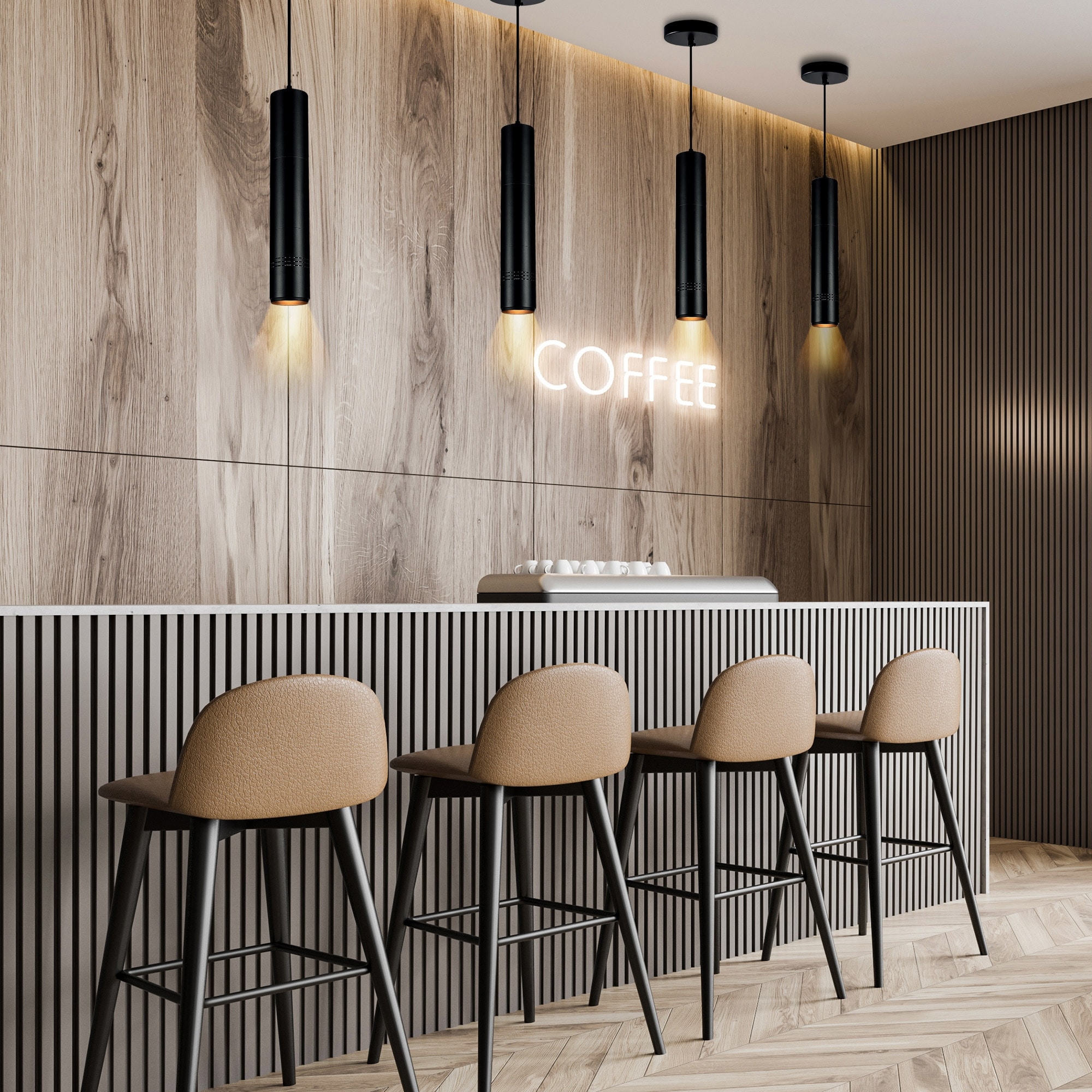 CWI Lighting Stowe LED Black Mini Pendant