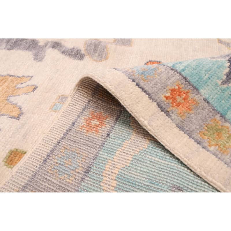 ECARPETGALLERY Hand-knotted Modern Oushak Ivory Wool Rug - 10'2 x 13'10