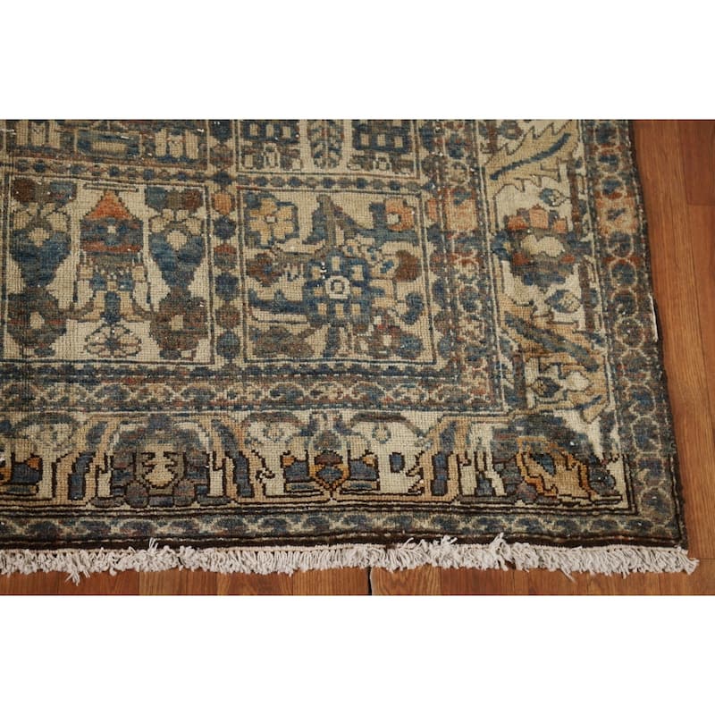 Distressed Bakhtiari Persian Vintage Rug Hand-Knotted Wool Carpet - 5'4"x 10'1"