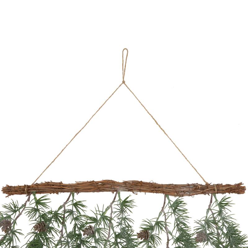 Pine Sprigs with Pine Cones Christmas Swag Wall Hanging- 27.5"