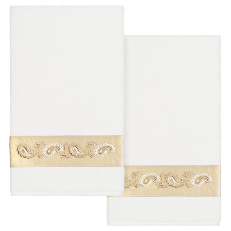 Authentic Hotel and Spa Turkish Cotton Mackenzie 2PC Bath Towel Set - White