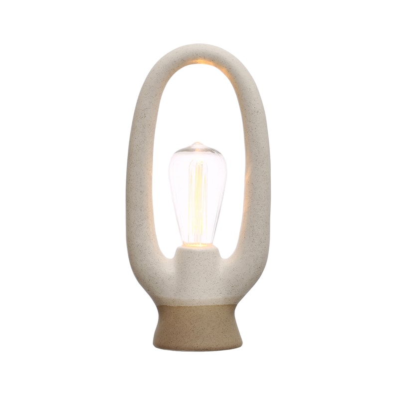Stoneware LED Light with Reactive Glaze - 5.9"L x 3.8"W x 12.5"H