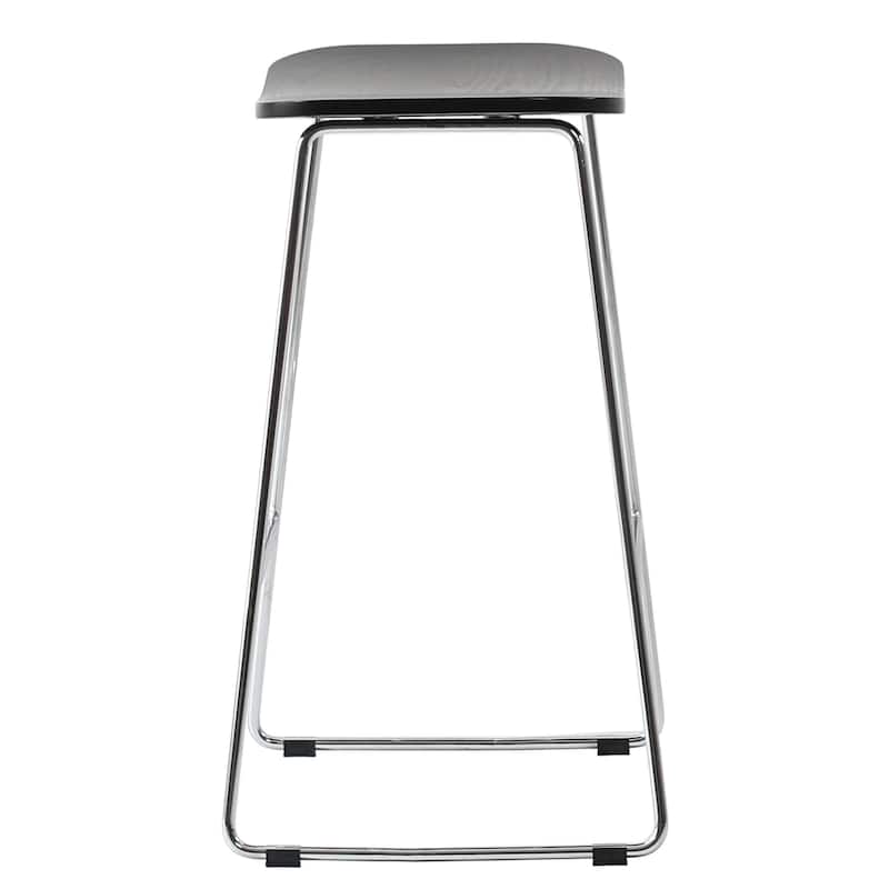 Melrose Modern Wood Saddle Seat Counter Stool by Set of 2 LeisureMod - 26"