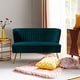 preview thumbnail 45 of 114, HULALA HOME Monica Modern Velvet Curved Tufted Back Loveseat with Metal Tapered Legs TEAL