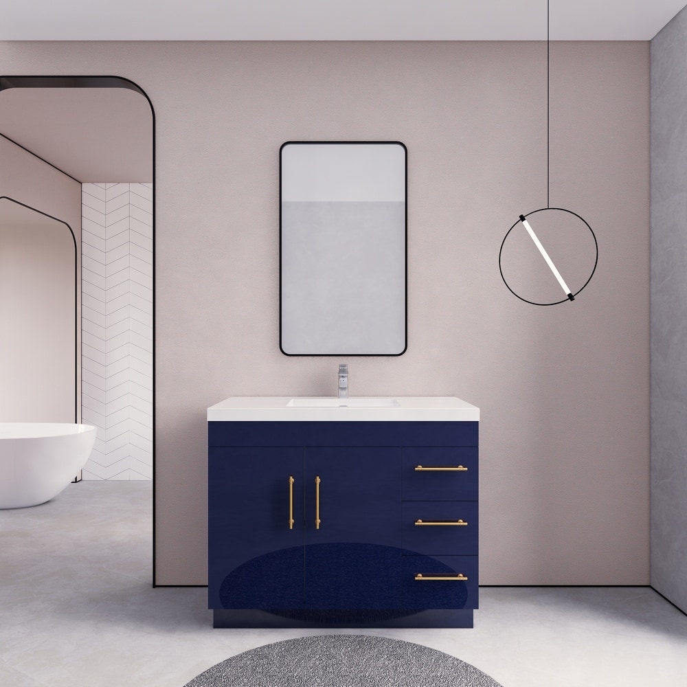 Eliza 42'' Freestanding Vanity (Right Drawers) with Single Sink