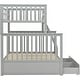 preview thumbnail 7 of 12, Gray Twin over Full Wood Bunk Bed with Storage Drawers, Ladder and Safety Guard Rails
