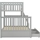preview thumbnail 7 of 12, Wooden Twin Over Full Bunk Bed with Ladder and Safety Rails, Convertible Design with Underbed