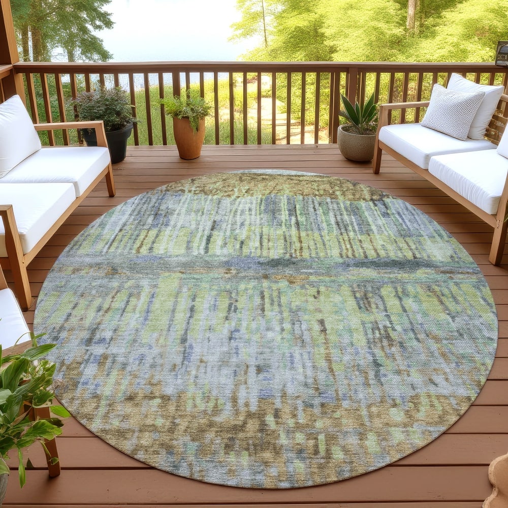 Machine Washable Indoor/ Outdoor Modern Ombre Chantille Rug