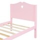 preview thumbnail 20 of 22, Twin Size Platform Bed with Heart-shaped Decoration Headboard and Footboard, Slat Bed Frame with Wood Slat Support
