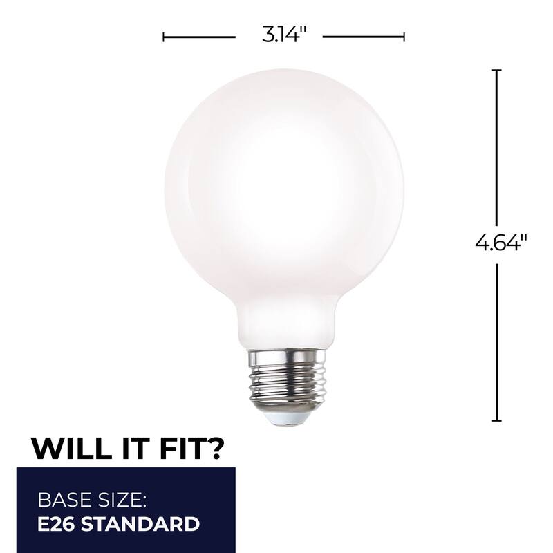 Bulbrite Pack of (8) 7 Watt Dimmable Filament G25 Medium (E26) LED Bulb