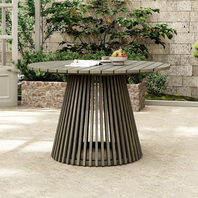Christopher Knight Home - Sherlock Rustic Acacia Patio Round Dining Table