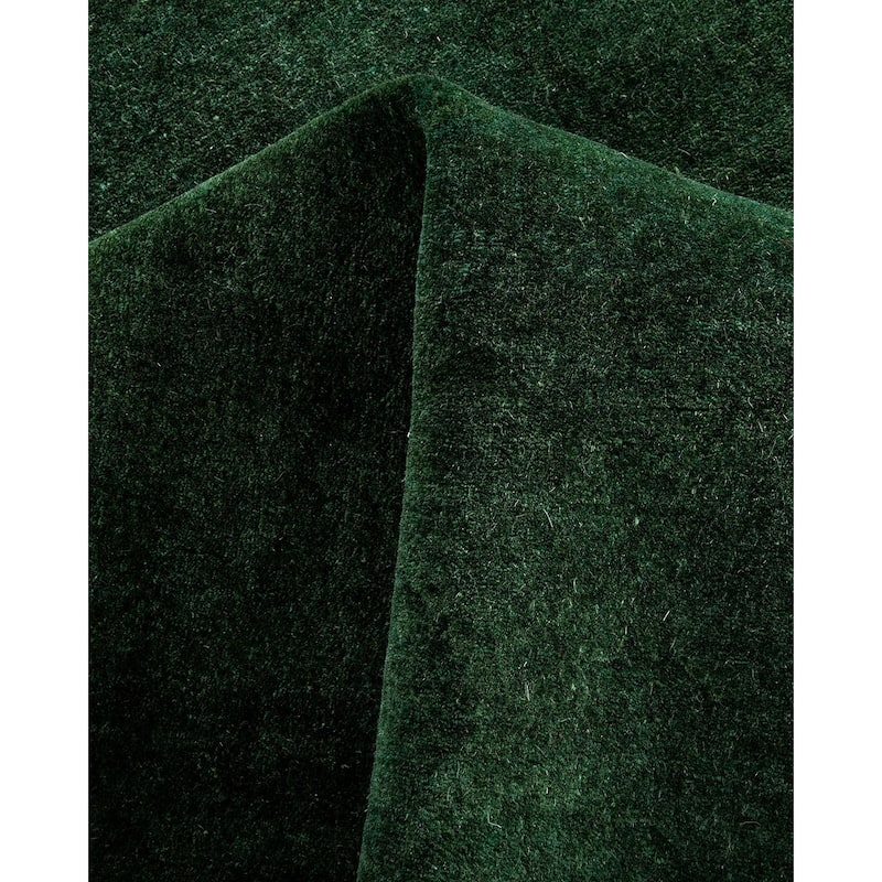 Fine Vibrance One-of-a-Kind Hand-Knotted Runner Rug - Green, 5' 1" x 10' 0" - 5' 1" x 10' 0"