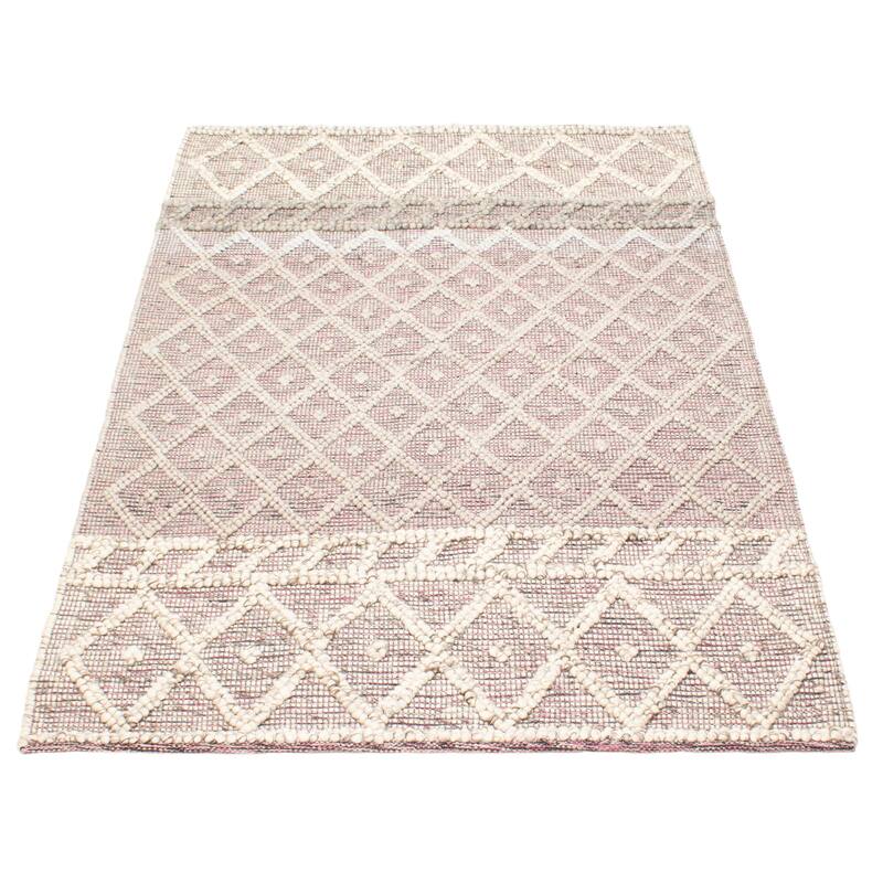 ECARPETGALLERY Braid weave Sienna Grey Wool Rug - 5'1 x 7'10