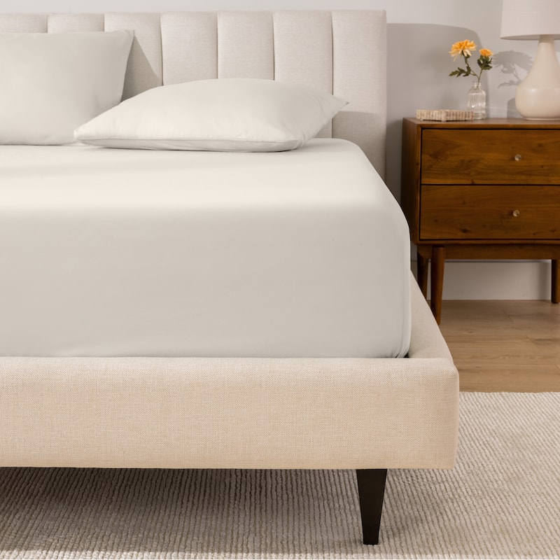 Bare Home Organic Cotton Percale Fitted Bottom Sheet