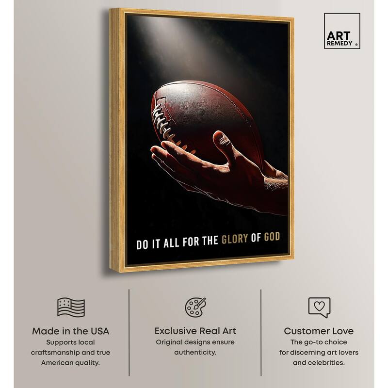 Glory of God Football Canvas by Art Remedy
