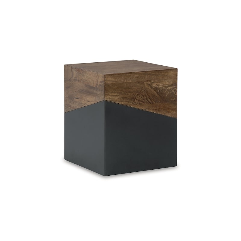Trailbend Brown/Gunmetal Accent Table - 15"W x 15"D x 18"H