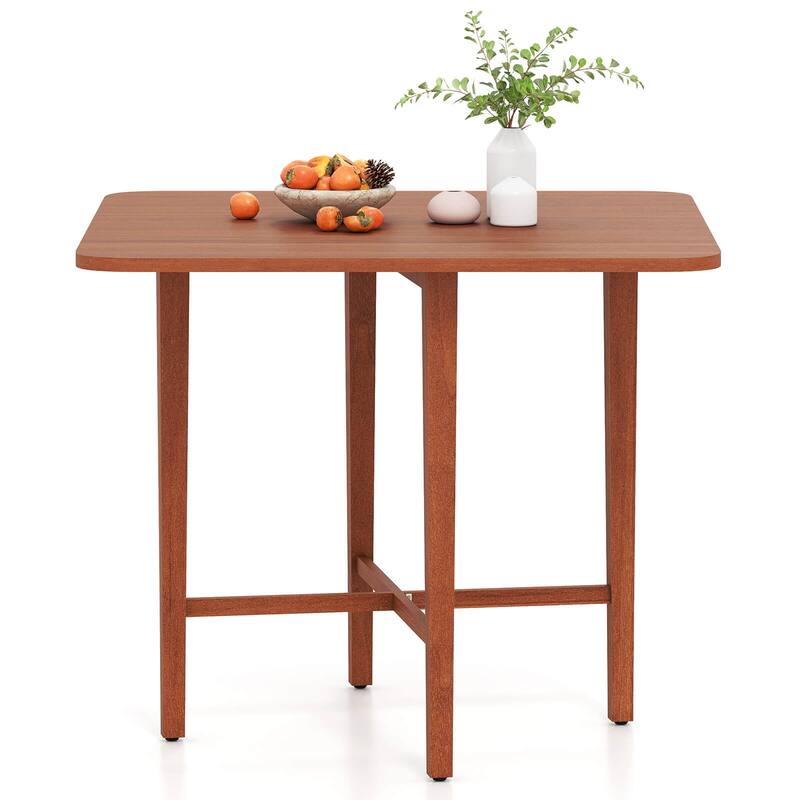 Costway Foldable Dining Table for 2-4 People Extendable Table with - See Details - Brown