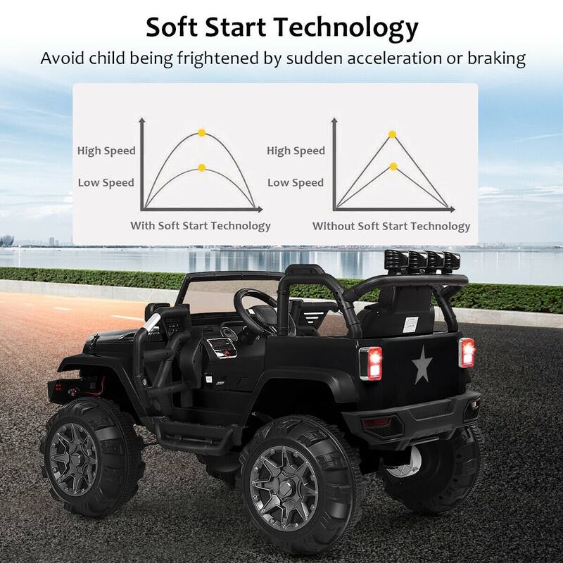 12V Electric Ride On Truck with Parental Remote Control and LED Lights