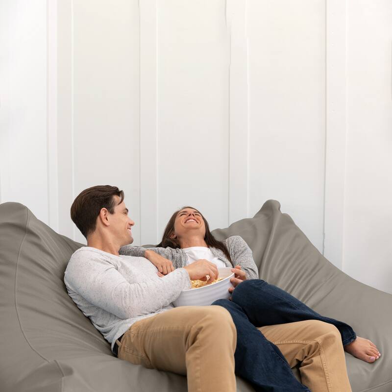 Atrium Collection Lozia Loveseat - Large Bean Bag Sofa for Home Theaters, Offices, Schools & Receptions - Faux Leather - N/A