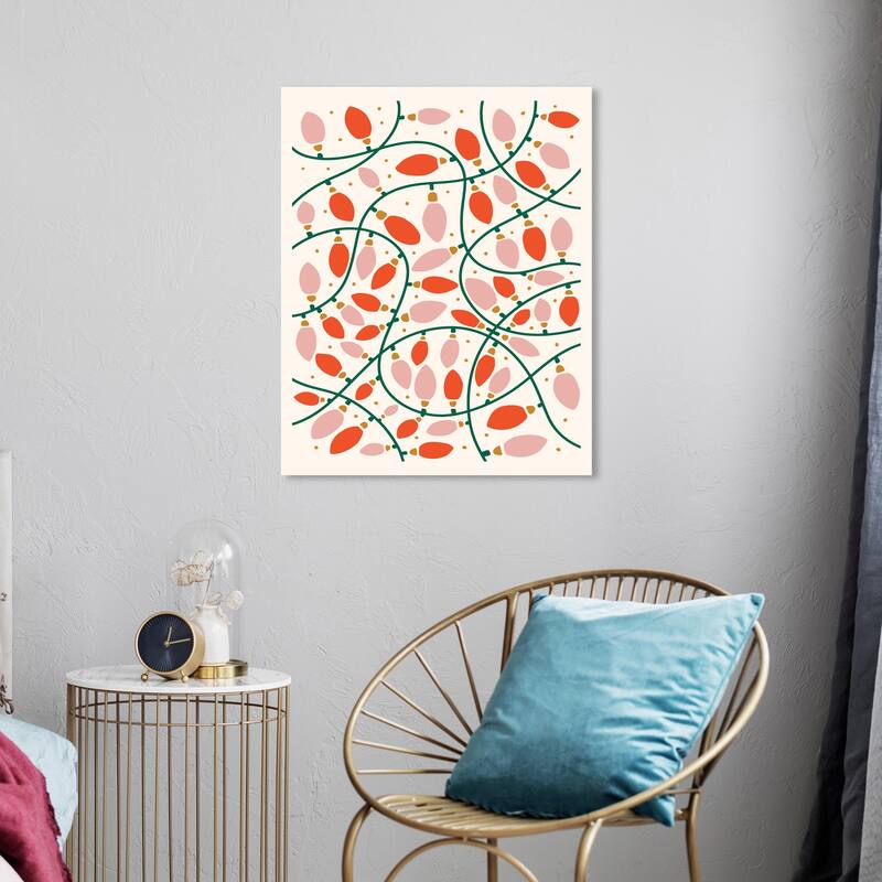 Wynwood Studio Canvas Holiday and Seasonal Christmas Outdoor Lights Red Modern & Contemporary Wall Art Canvas Print - 20 x 24
