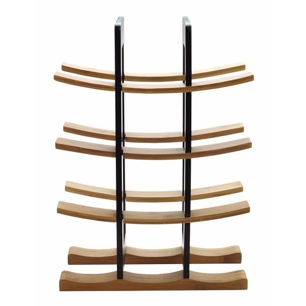 Anchor Hocking 98617 Home Collection Bamboo Wine Rack With Espresso Accents