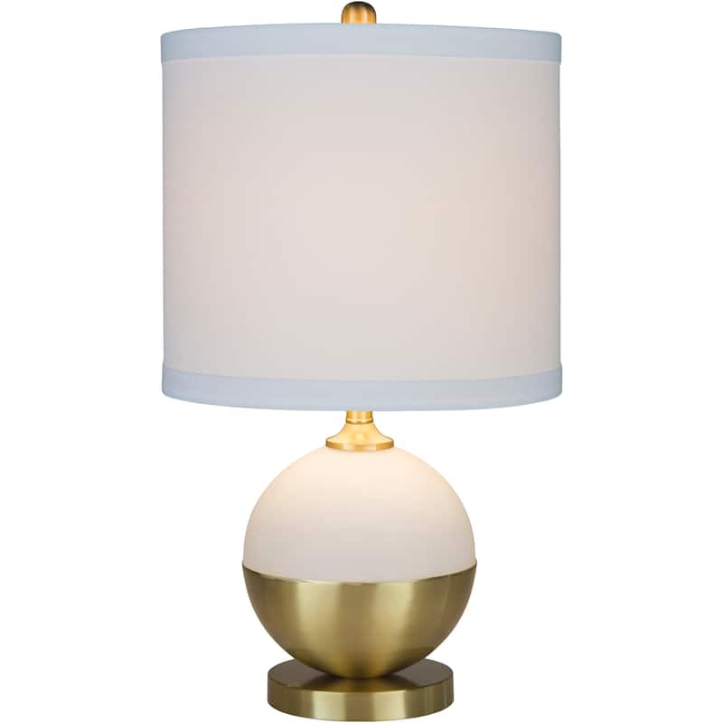 Purcell Petite White & Brass Modern Table Lamp