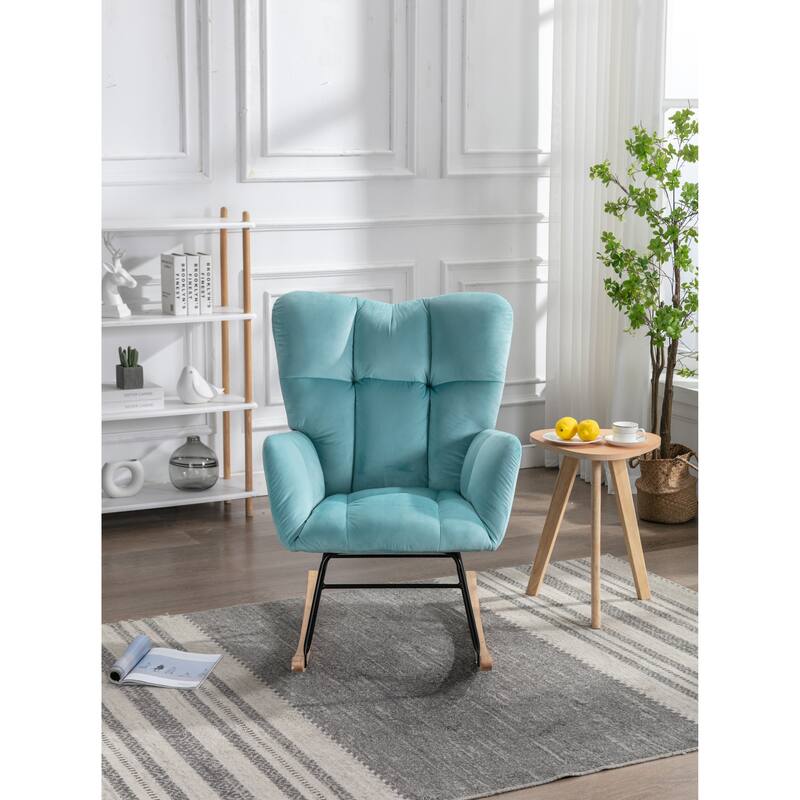 31.5" High Back Buttons Tufted Rocking Chair