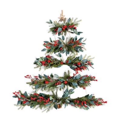 43 in. Lighted Hanging Wall Christmas Tree