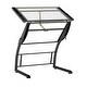 preview thumbnail 1 of 7, Offex Triflex Drawing Table - Charcoal/Clear Glass - 40.75" W x 29" D x 31" H
