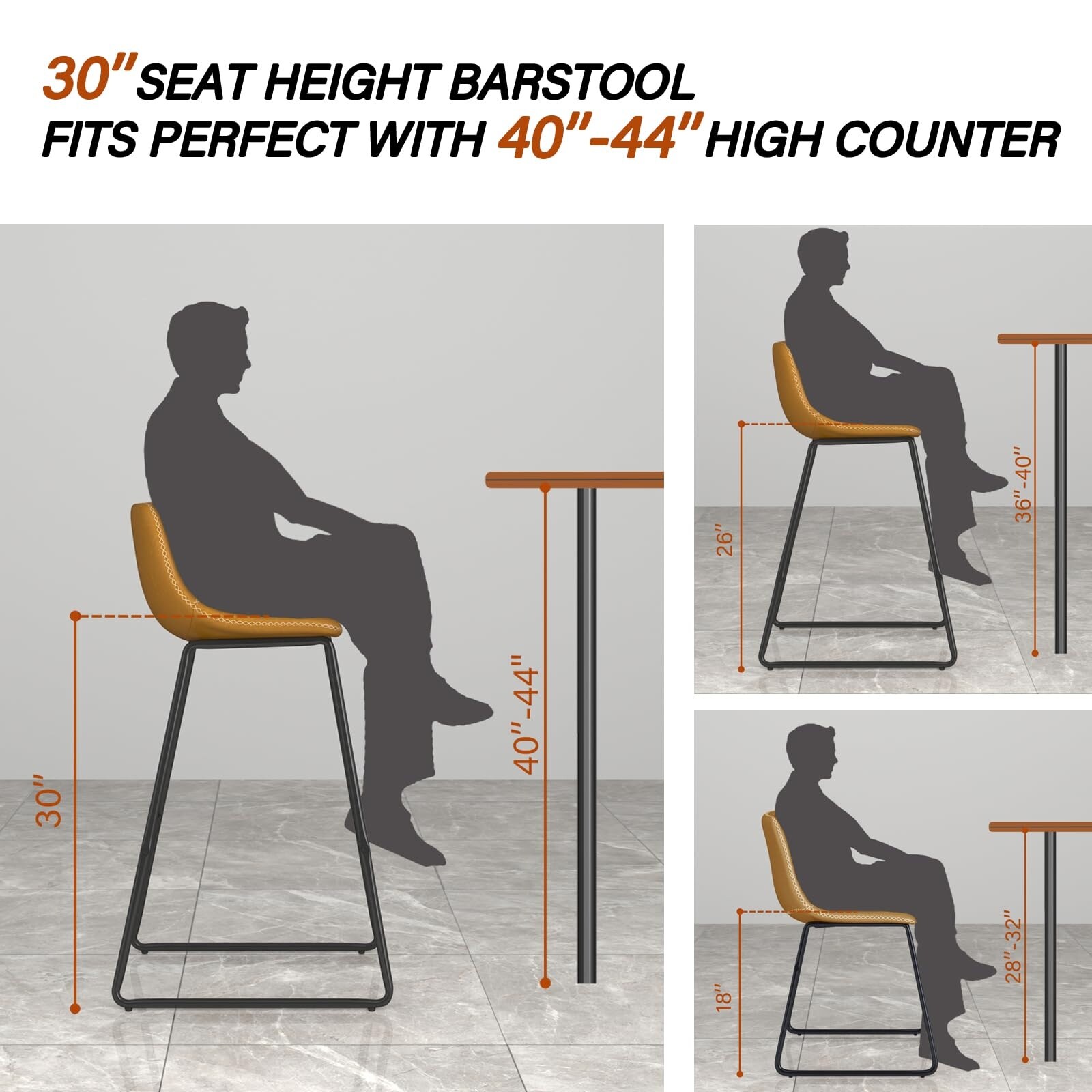 Bar Stools Set of 4 Counter Height Bar Stools Modern Swivel Bar Stools Bar Chairs with Back Plastic Black Bar Height