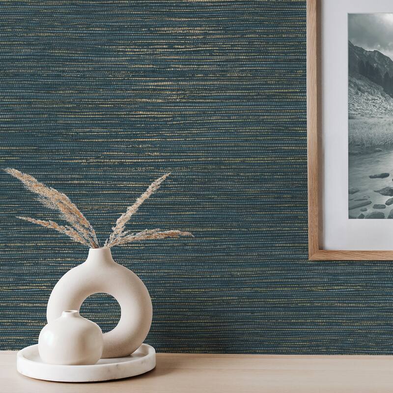 Fine Decor Fusion Navy Plain Wallpaper