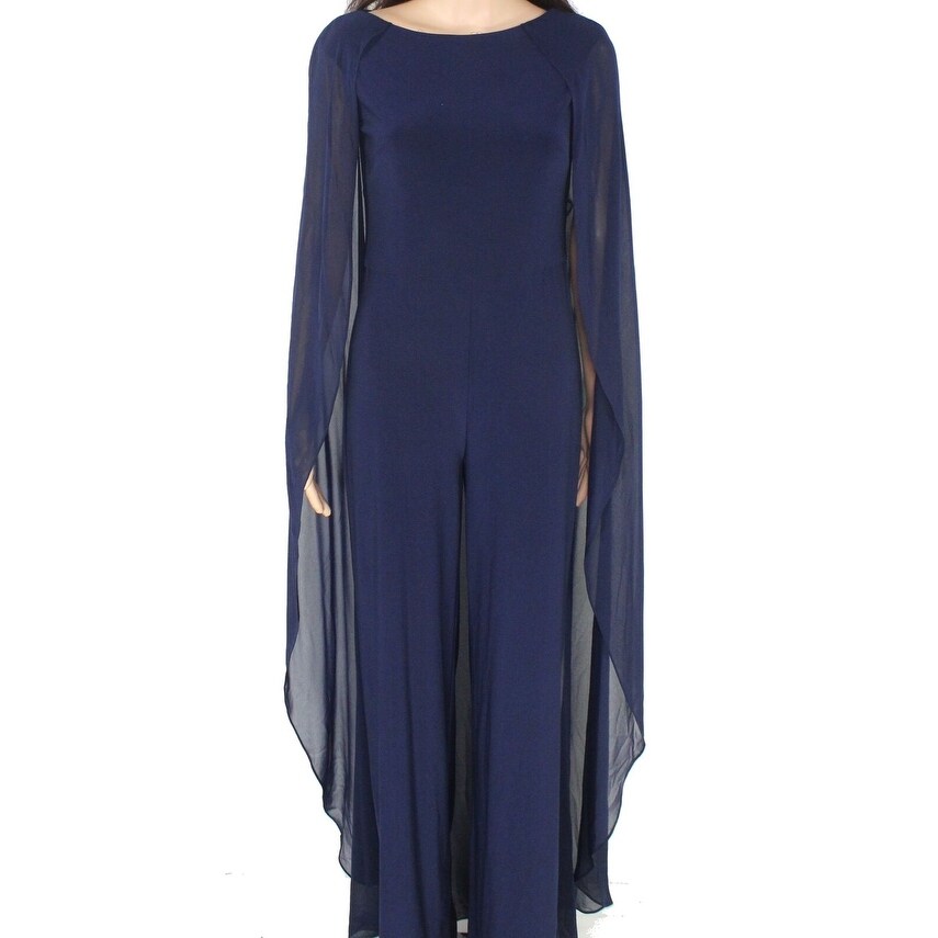 navy jumpsuit with cape