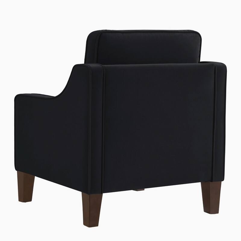Modern Velvet Upholstered Accent Chair/Armchair with Wooden Legs