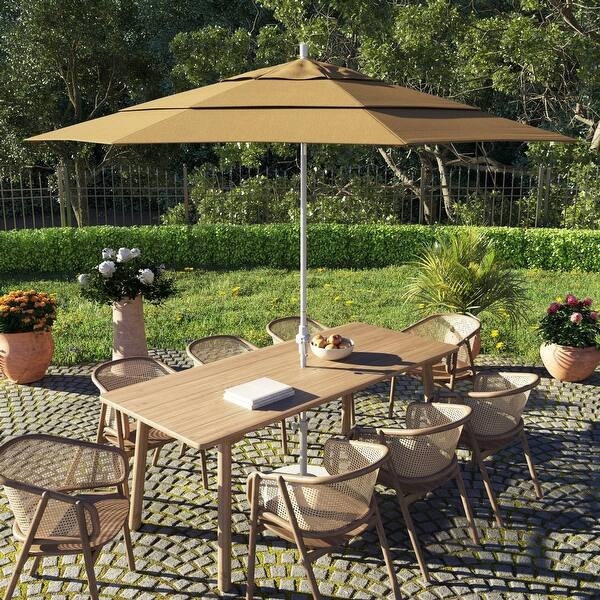 11' offset patio umbrella - threshold JEAREY 11 ft Yellow Square Offset Patio Umbrella with Aluminum Frame