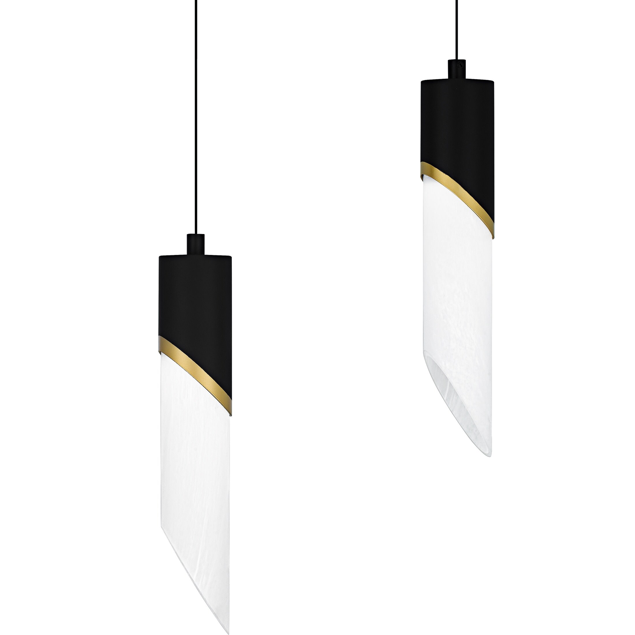 Alys 2-Light Integrated LED Matte Black Linear Chandelier