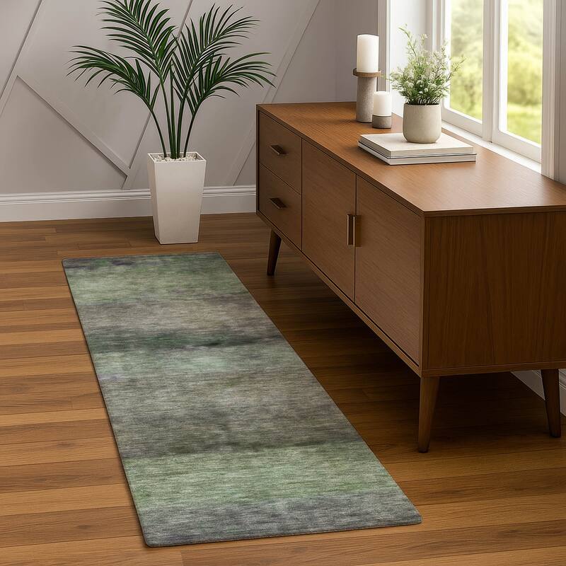 Machine Washable Indoor/ Outdoor Contemporary Ombre Chantille Rug