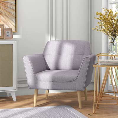 Modern Accent Chair Upholstered Tufted Armchair for Bedroom